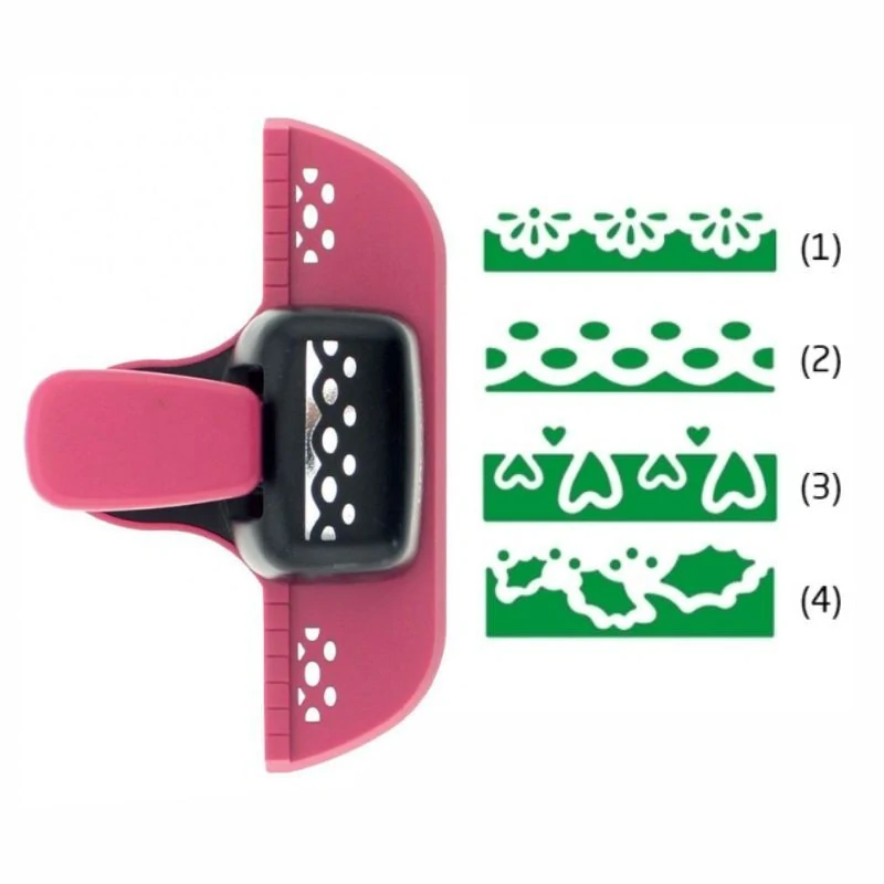Perforator bordura, dimensiune perforare 4.6 x 1.1 cm, baza si clapa din metal Model 4 frunze - imagine 6